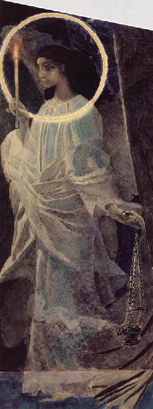 Mikhail Vrubel Angel with a censer and a candle France oil painting art